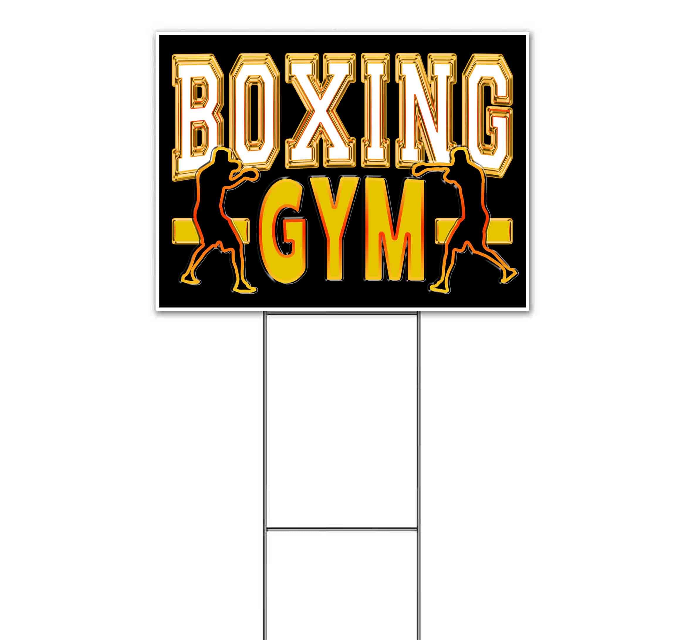 18x24 Inch Boxing Gym Yard Sign with Metal Step Stake - Bulk Discounts & Multi-Packs Available - Durable Advertising Sign for Gyms, Boxing Clubs & Sports Facilities - Perfect for Outdoor Promotion & Event Marketing in USA