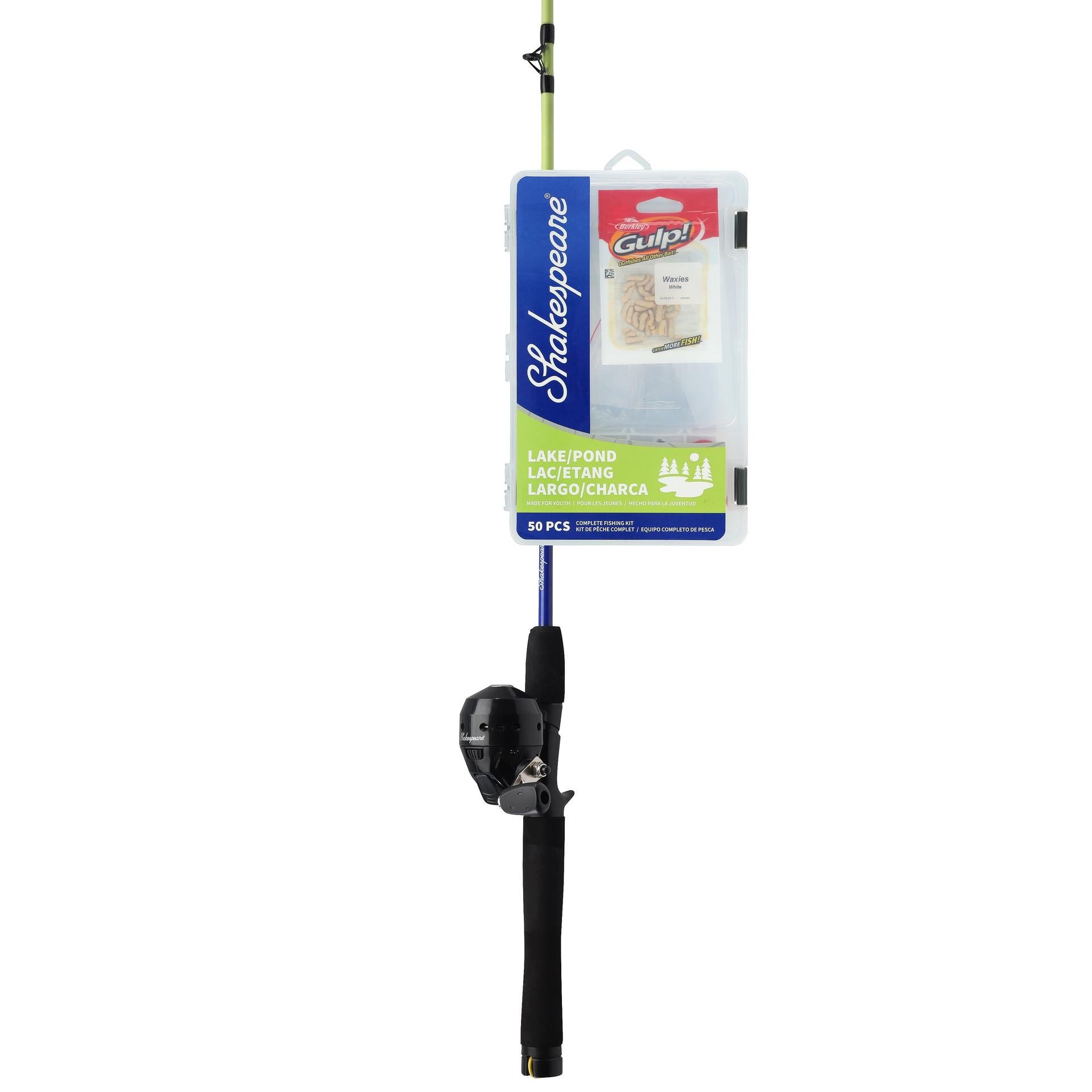 Catch More Fish® Lake Pond Spincast Fishing Rod - Yellow Spinning Rod for Freshwater Fishing, Perfect for Lake & Pond Angling | Great Gift for Fishing Enthusiasts