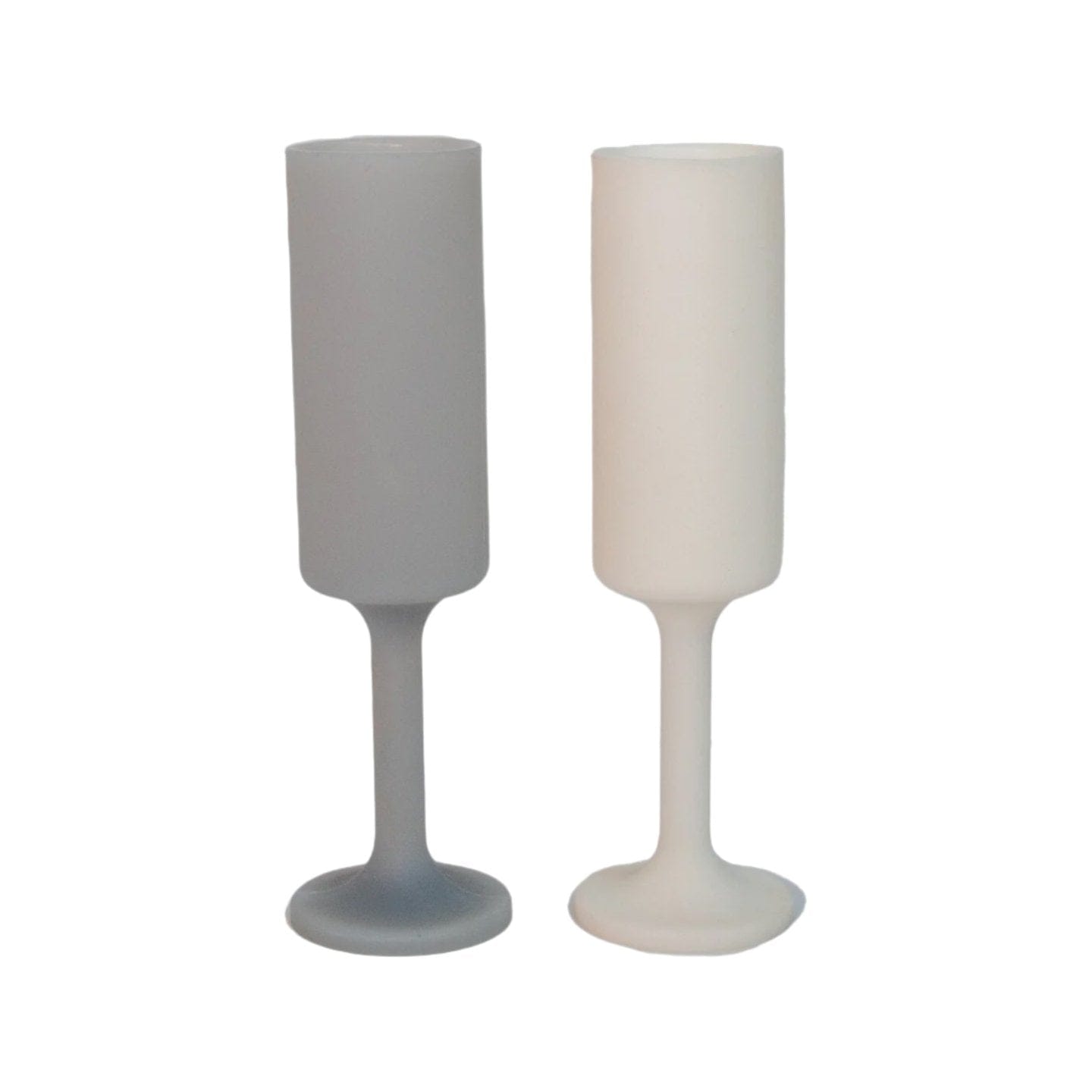 Seff Blanc & Dove Silicone Champagne Flutes - Unbreakable, Elegant Wine Glasses for Weddings, Parties, and Outdoor Events