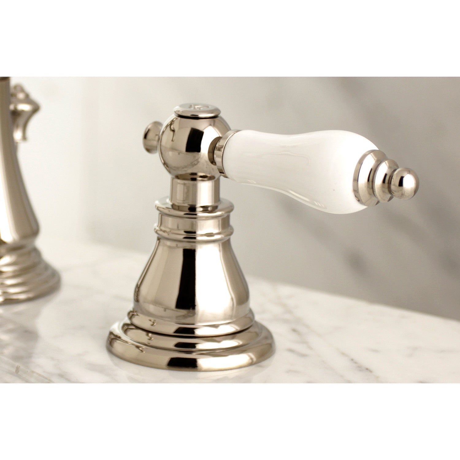 American Patriot FSC1979APL 3-Hole Widespread Bathroom Faucet with Brass Pop-Up Drain - Polished Nickel Finish - Perfect for Modern Bathroom Vanities and Powder Rooms