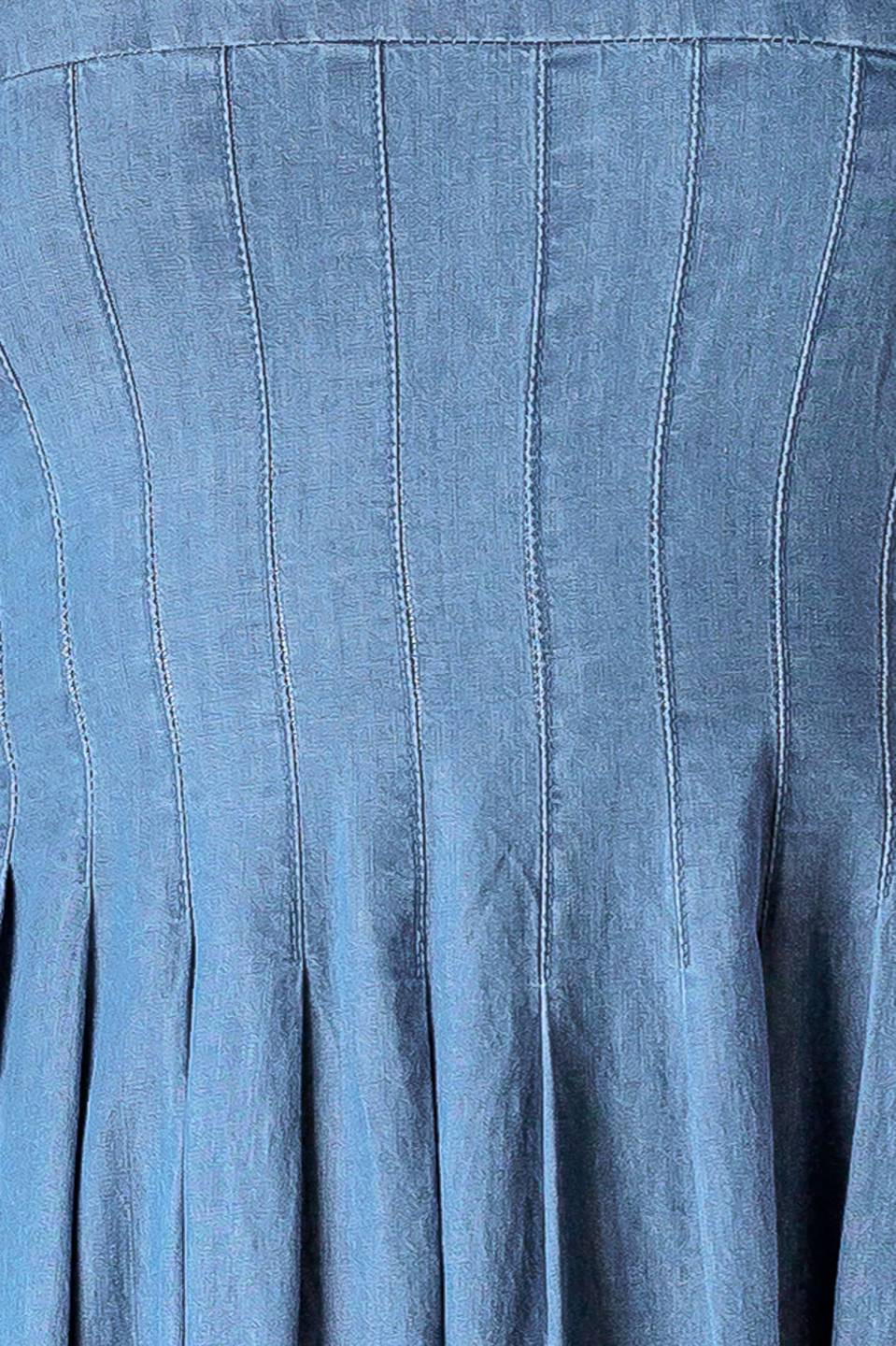Blue Ridge Dreams Pintuck Denim Midi Dress - Women's Casual Stretch Denim Dress for Spring & Summer, Perfect for Brunch, Date Night & Outdoor Events
