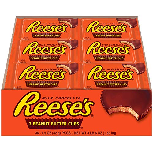 Reese's Peanut Butter Cups Chocolate Candy - Bulk 36 Count (3 Pack) - Perfect for Halloween, Christmas Stocking Stuffers & Office Snacks