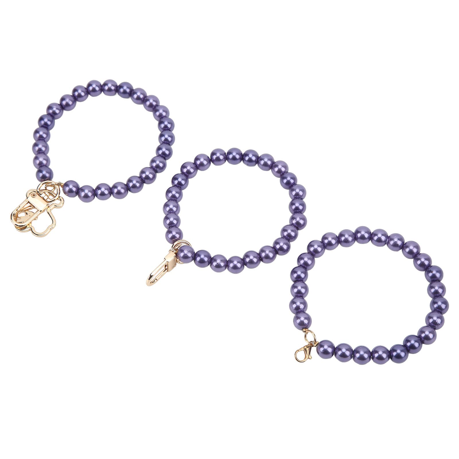 Zerodis Beaded Bracelet & Phone Case Set - ABS Resin Beads with Metal Clasp, 3 Stylish Designs for Women - Perfect Gift for Birthday, Party & Everyday Accessories