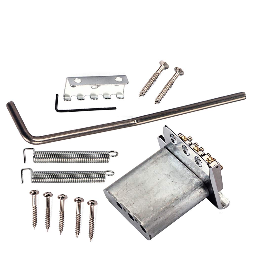 Alnicov 3-String Electric Guitar Tremolo Bridge - Chrome Replacement Part for Guitar Repair & Maintenance | Perfect for Rock, Blues & Metal Performances