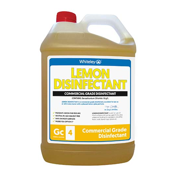 Whiteley Lemon Disinfectant Spray - Antibacterial & Antiviral Surface Cleaner for Home, Kitchen & Office Use - Fresh Lemon Scent (16oz) - Ideal for Countertops, Doorknobs & High-Touch Areas