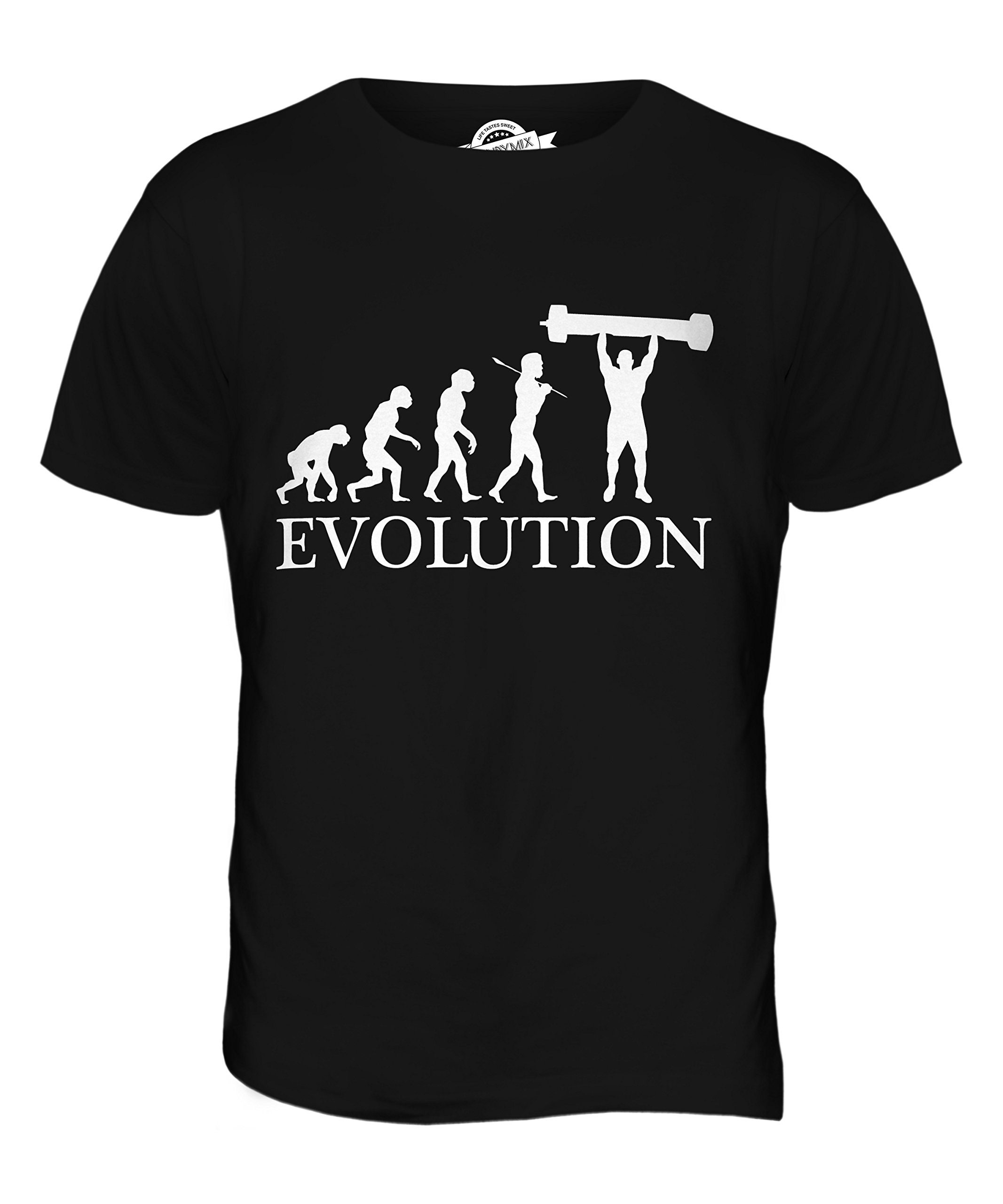Men's Evolution of Man Graphic T-Shirt - Vintage Log Press Design Cotton Tee - Perfect for Gym, Workout & Casual Wear
