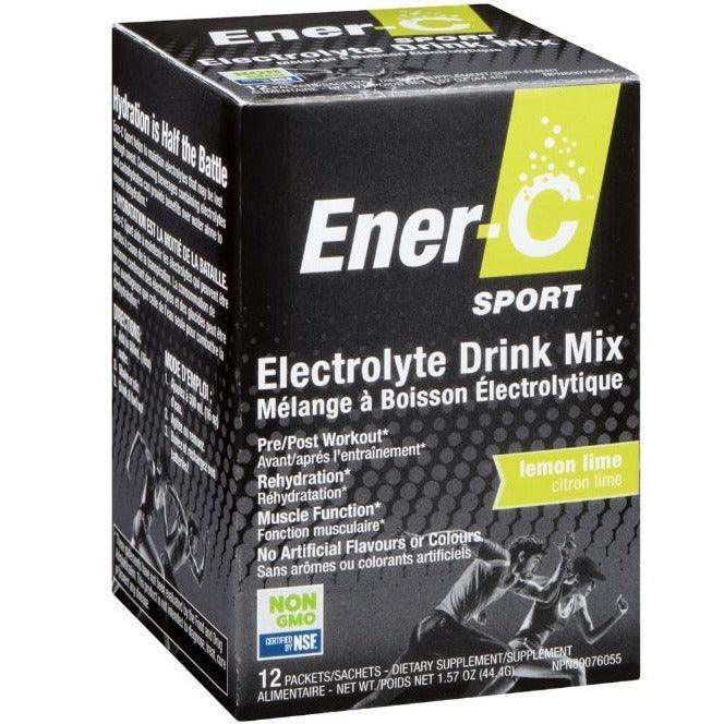 Ener Life Ener C Sport Electrolyte Drink Mix Powder - Lemon Lime Flavor - 12 Packets (30 Servings) - Hydration for Athletes, Workout Recovery & Outdoor Activities