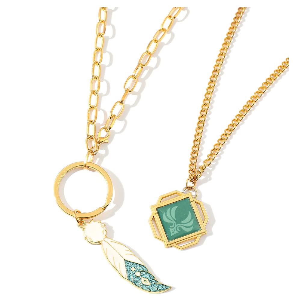 Genshin Impact Venti Cosplay Necklace - Anime Game Jewelry with God's Eye Pendant, Perfect for Cosplay, Conventions, and Genshin Impact Fans Collection
