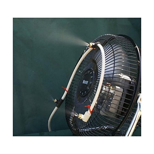 3 Nozzle Cooling Fan Mister - Portable Outdoor Misting System for Patio, Garden, and Poolside Use