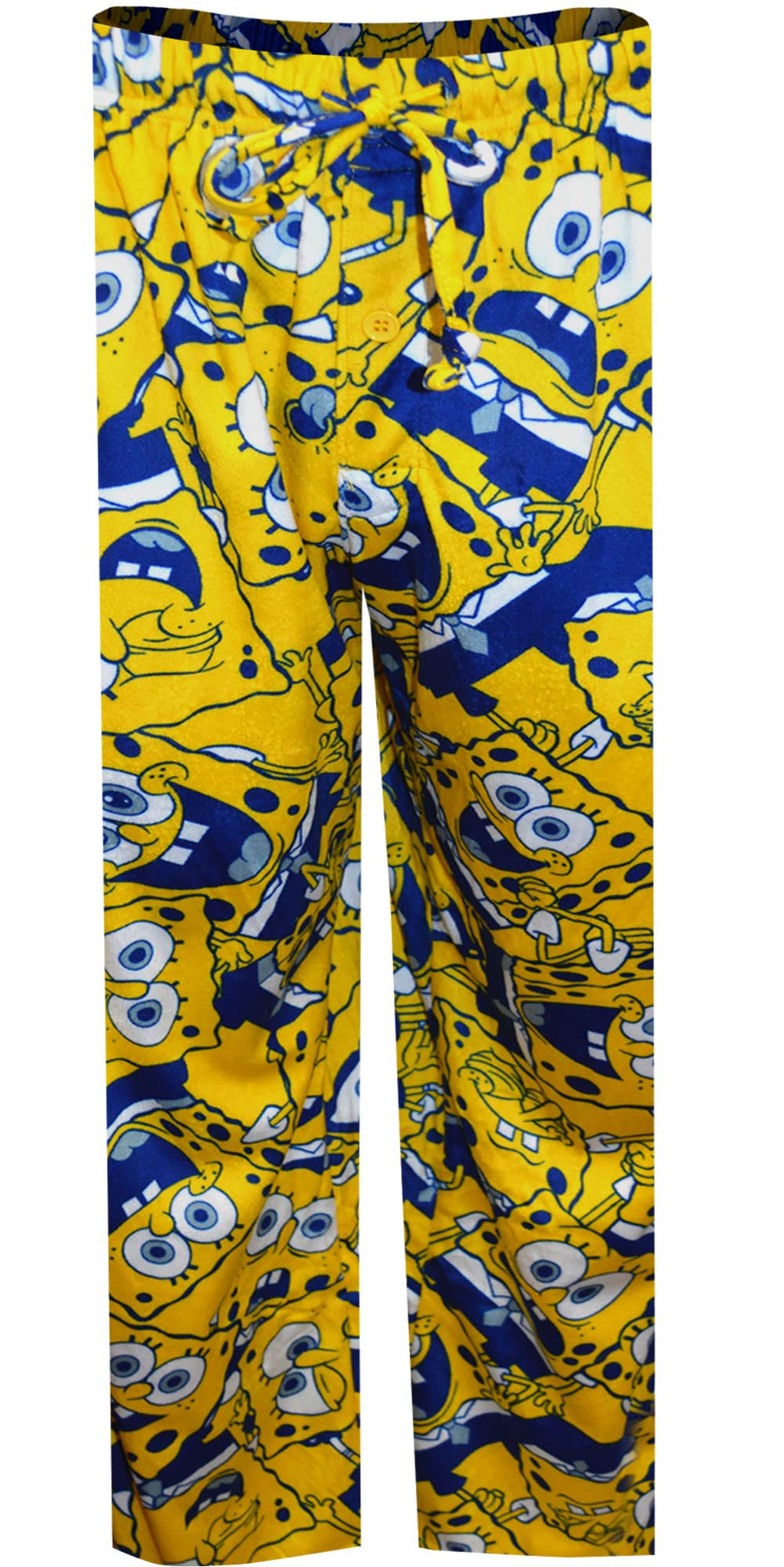Centric Brands Men's Spongebob Fleece Lounge Pants - Soft Minky Fabric, Comfortable Sleepwear & Loungewear (X-Large, Bright Yellow) - Perfect for Relaxing at Home, Watching TV, or Casual Wear