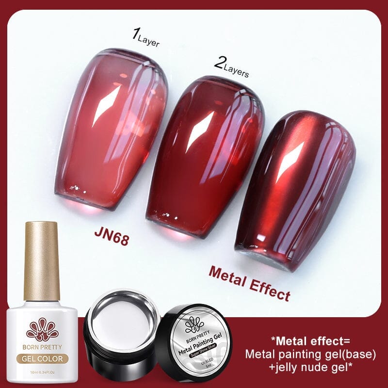 3PCS Metallic Nail Gel Polish Set - Long Lasting Shine for Manicure & Pedicure, Perfect for Nail Salon & Home Use