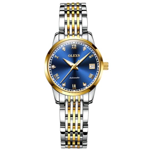 Gold Blue Ladie Automatic Watch