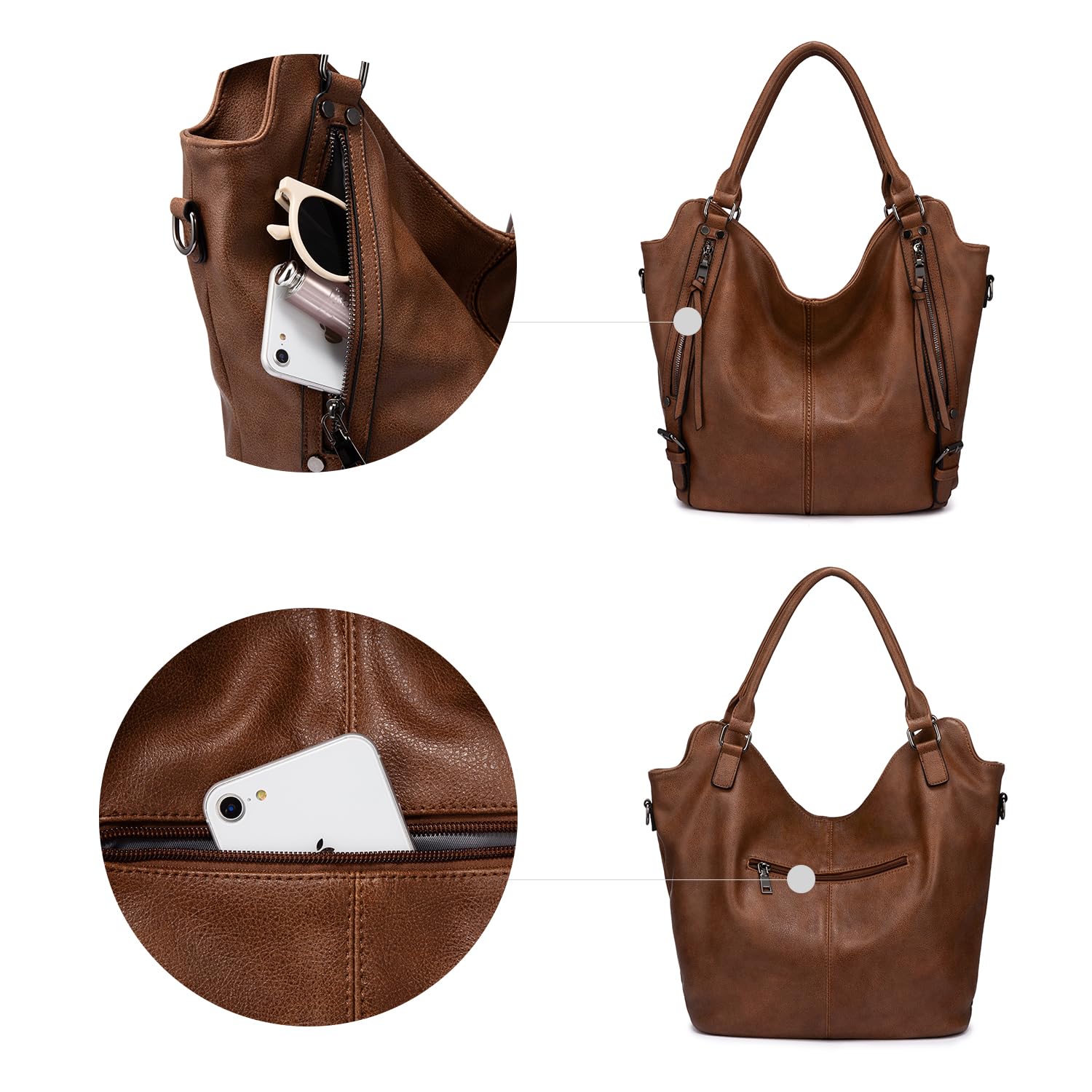 Stylish PU Leather Tote Bag for Women - Large Fashion Hobo Shoulder Bag with Adjustable Strap | Perfect for Work, Travel & Daily Use