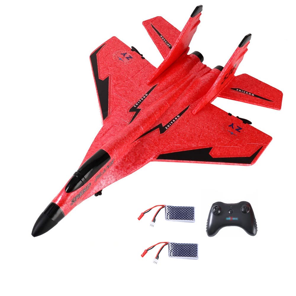 KUEYANB Remote Control Airplane - Rechargeable RC Glider Toy for Kids, Easy to Fly Outdoor RC Aircraft with 2 Batteries - Perfect Gift for Boys & Girls - Fun Park, Beach & Backyard Flying Drone