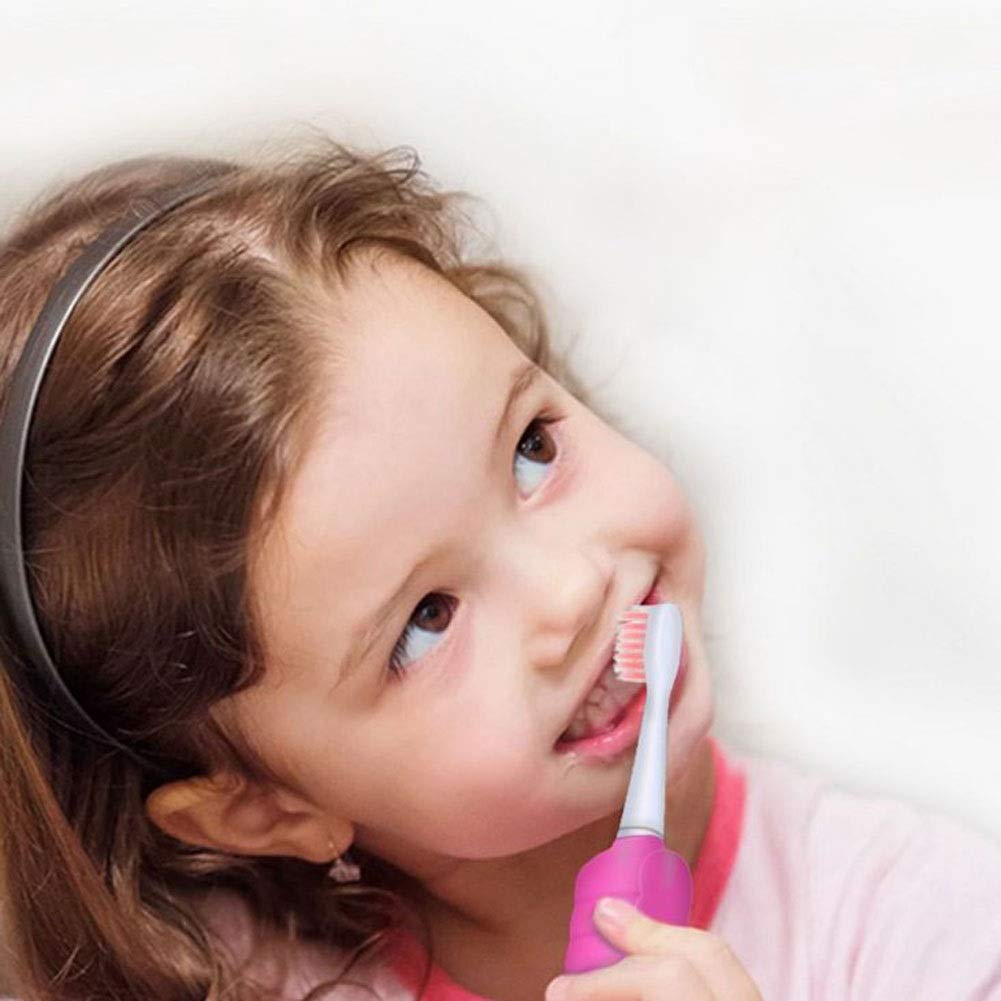 Kids Electric Toothbrush with Soft Bristles - 2-Minute Smart Timer, IPX7 Waterproof, Battery-Powered Oral Care for Girls & Boys Ages 3-12 (Blue) - Perfect for Daily Brushing Routine & Travel Use