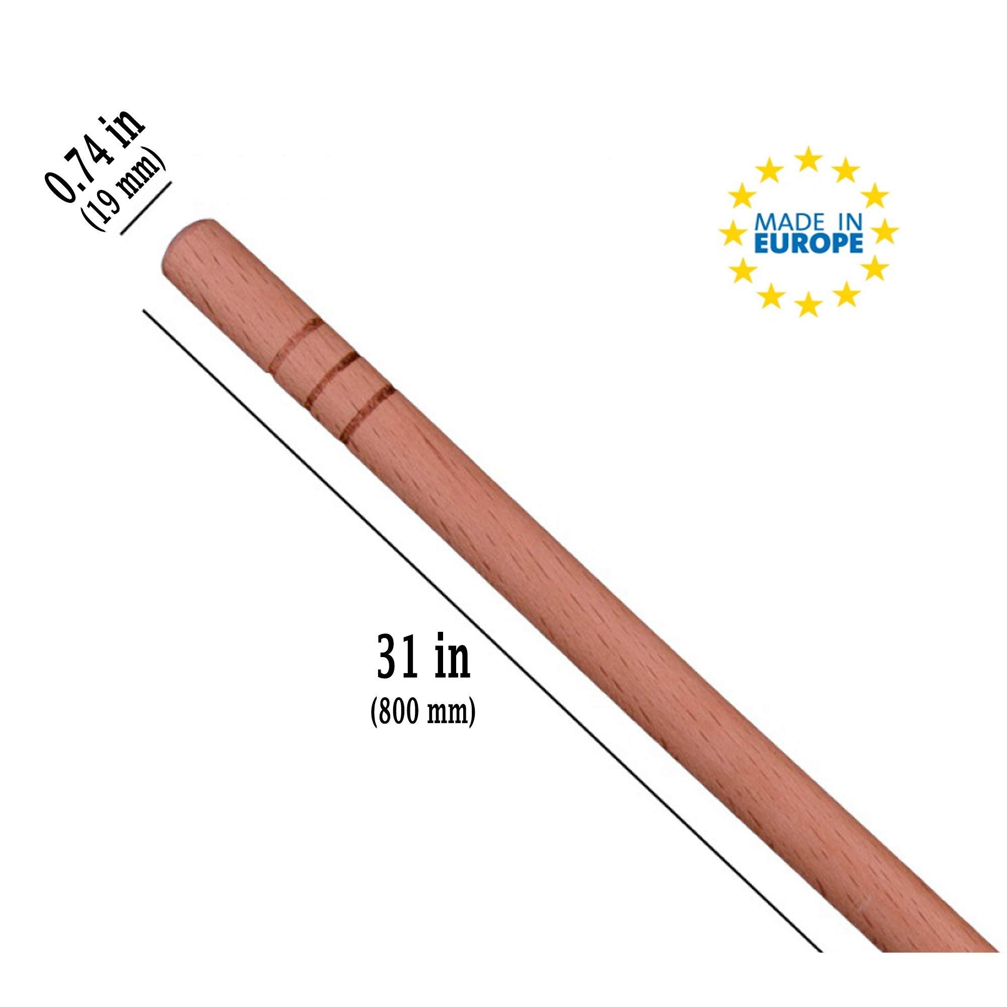 Premium Hardwood Rolling Pin for Baking - 31 Inch Dough Roller for Pizza, Pasta, Pastry & Cookies - Heavy Duty Kitchen Utensil with Sturdy Handle - Perfect for Home Bakers & Professional Chefs