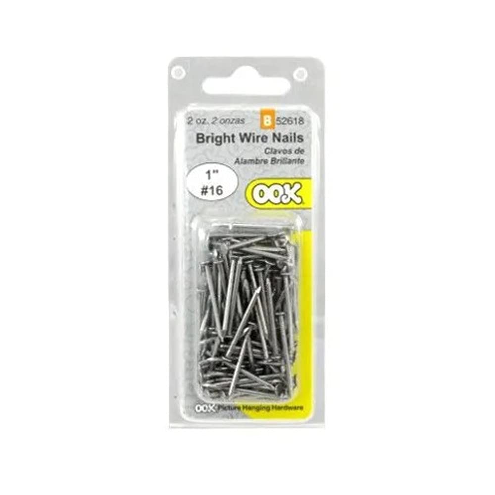 16 X 1 Inch Wire Nails (2 oz Pack) - Galvanized Steel Construction Nails for Woodworking, Framing, and DIY Home Projects