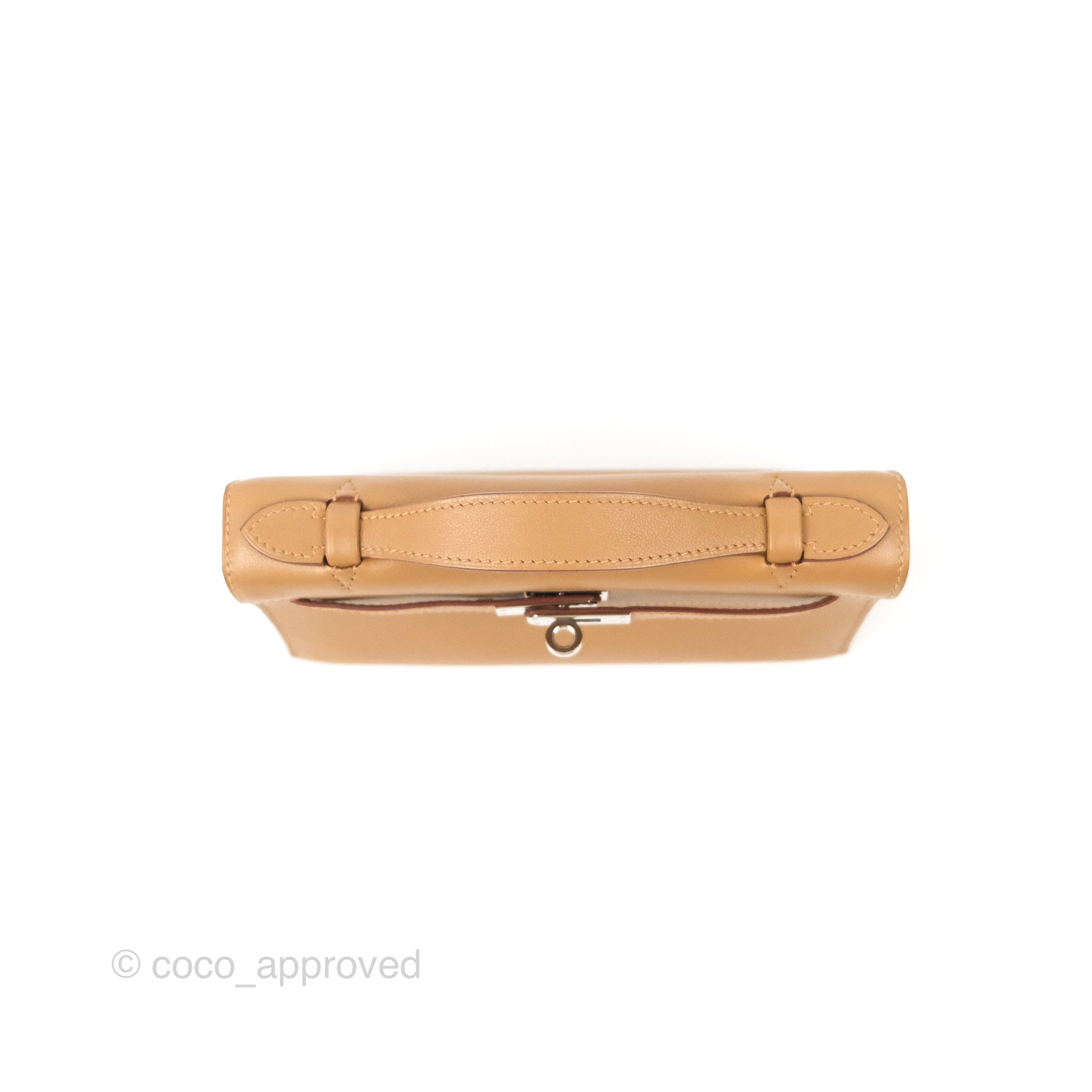 Authentic Hermès Kelly Pochette Clutch Bag in Biscuit 48 - Swift Leather with Palladium Hardware | Luxury Women's Handbag for Evening Parties & Special Occasions