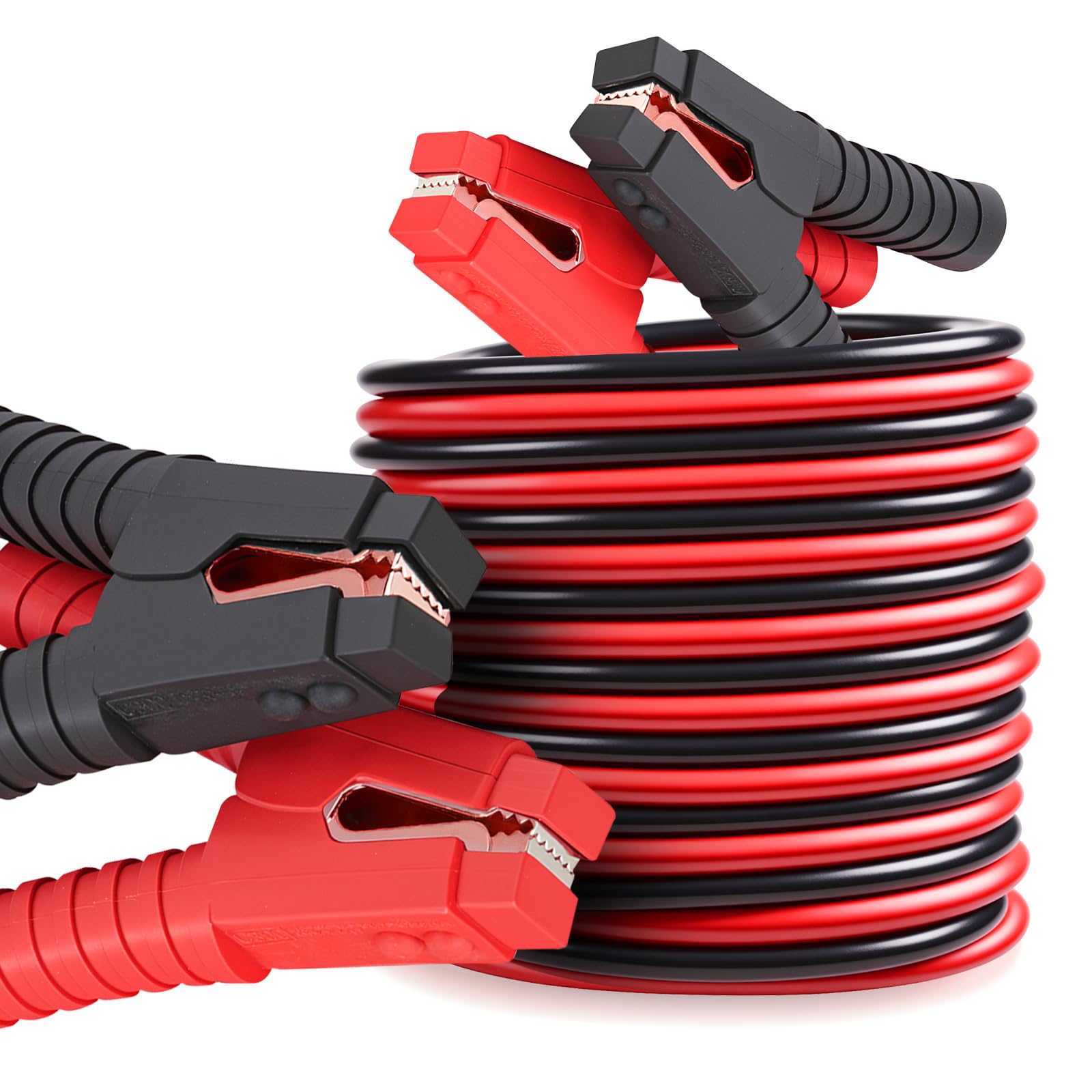 Voilamart 1 Gauge 20Ft 3000AMP Heavy Duty Jumper Cables with Carry Bag - Commercial Grade Booster Cables for Car, Truck, SUV Battery Jump Start - Perfect for Emergency Roadside Assistance and Vehicle Maintenance