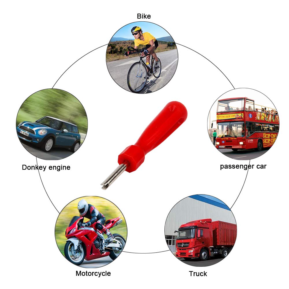 5Pcs Plastic Handle Car Valve Core Removal Tool Kit - Single Head Tire Repair Tools for Cars, Trucks, Bikes & Motorcycles (Perfect for Roadside Emergencies & DIY Auto Maintenance)