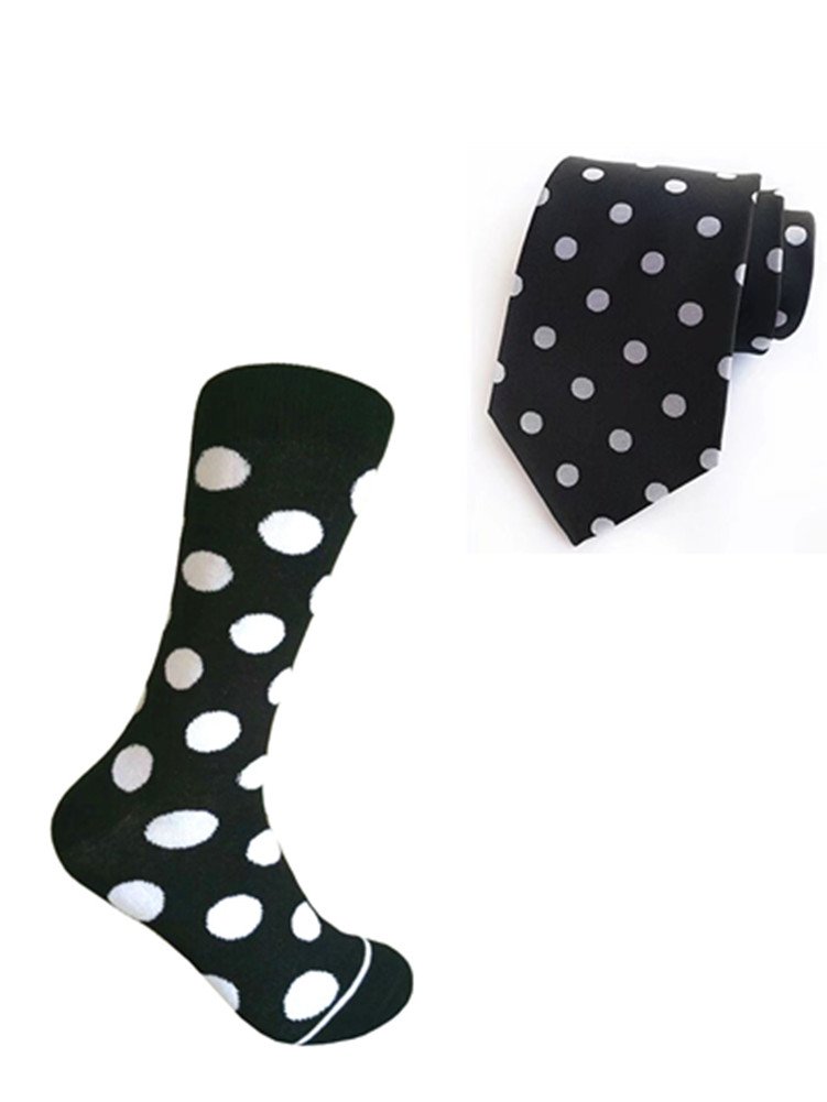 Premium TRM Men's Socks & Necktie Gift Set - 3-Pack Comfortable Formal Dress Socks with Matching Necktie - Perfect for Business, Weddings & Office Wear