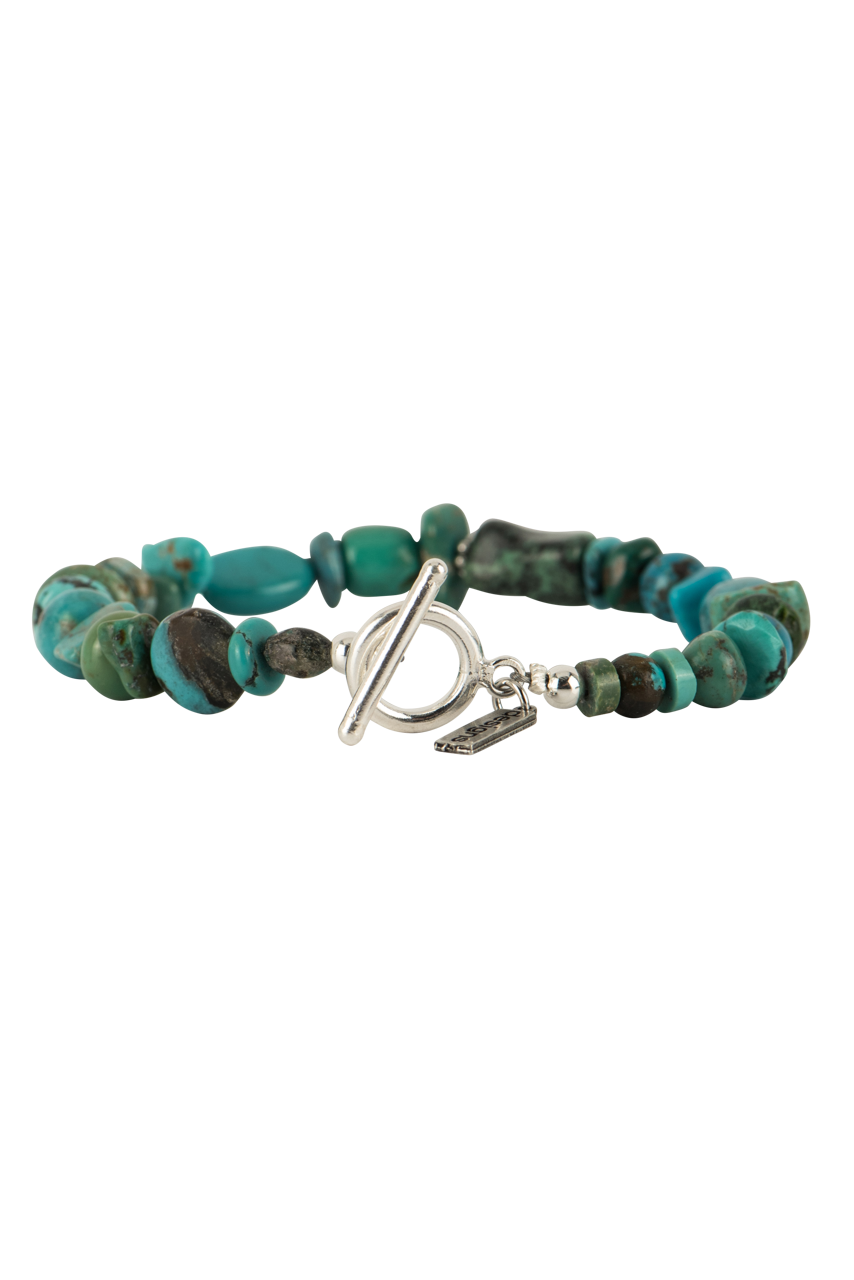 Paige Wallace Turquoise Stone Bangle Bracelet for Women - Handmade Boho Jewelry for Casual & Festival Wear