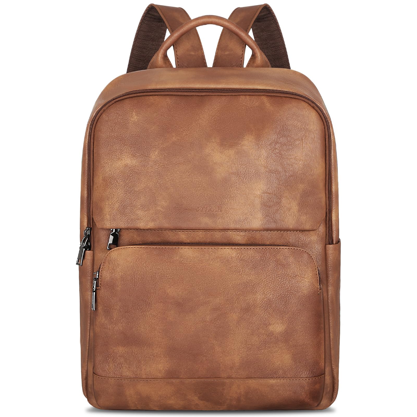 Vintage Leather Backpack for Women - 15.6 Inch Laptop Backpack Purse, Stylish College Casual Backpack for Ladies, Durable Computer Bag for Travel, Business & Work in Mocha Brown | Perfect for Daily Commute, Office & Weekend Getaways