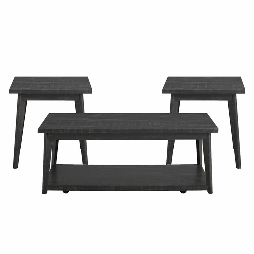 Picket House Furnishings Rory Black Occasional Table Set - Modern Side Table for Living Room, Bedroom & Office Decor