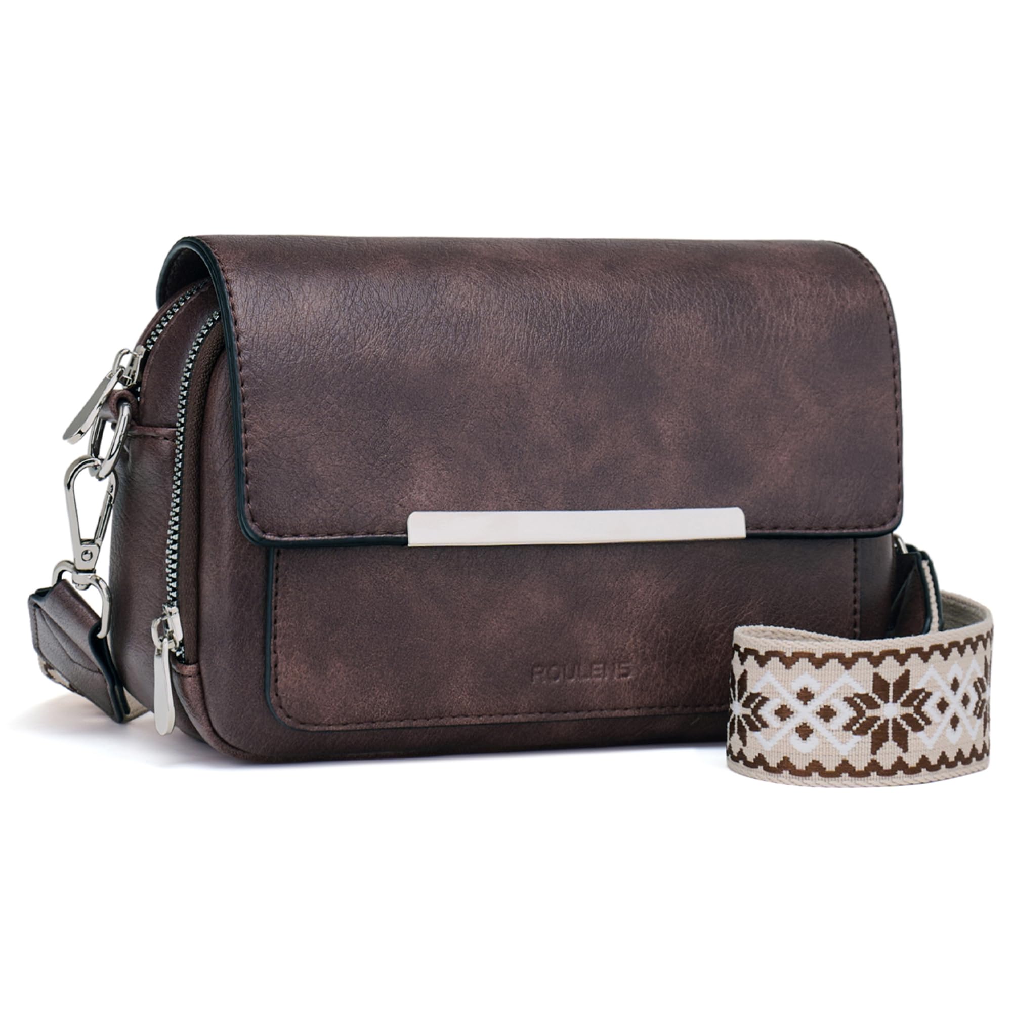 Women's Leather Crossbody Bag with Card Slots - Travel & Daily Use Purse