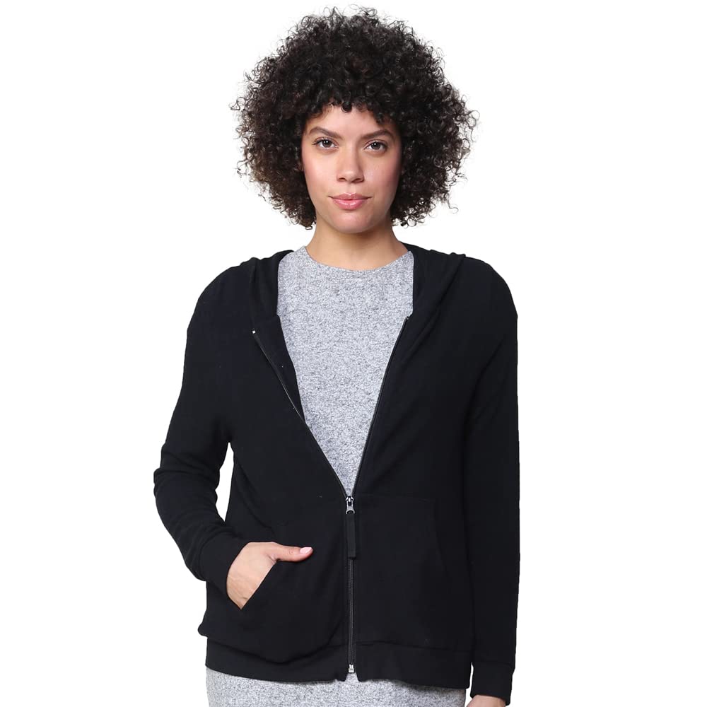 LA CERA Women's Zipper Front Hoodie with Pockets - 80% Rayon 15% Polyester 5% Spandex - Machine Wash Cold - Casual Fashion Pullover for Streetwear, Lounge & Outdoor Activities