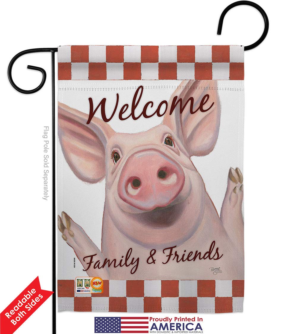 Farm Animal Garden Flag Set - Pig, Cow, Horse - Double-Sided Yard Decor for Farmhouse Style