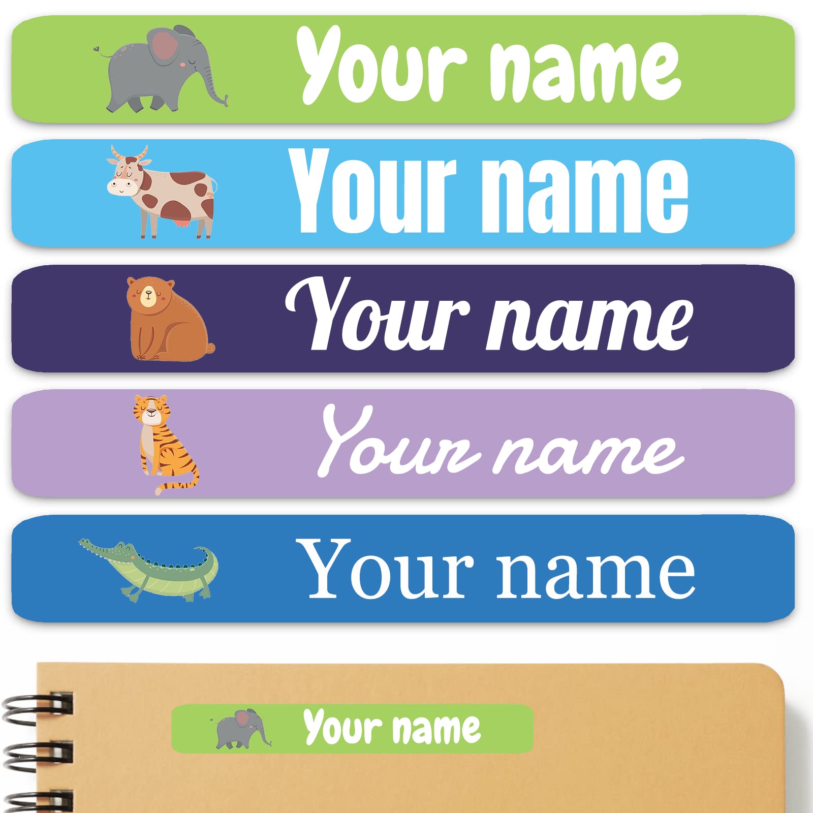 100PCS Personalized Name Labels for Kids - Custom Text Waterproof Stickers for School Supplies, Notebooks, Pencils & Bottles - Perfect for Daycare, Camp & Back to School Organization