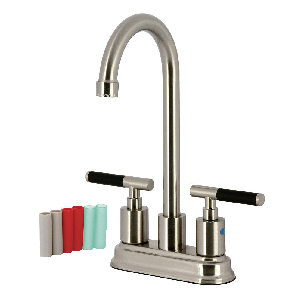 Kingston Brass FB8498CKL Kaiser 4 Inch Centerset High Arc Bar Faucet - Chrome Finish for Kitchen & Bathroom Sink, Perfect for Modern Home & Commercial Use