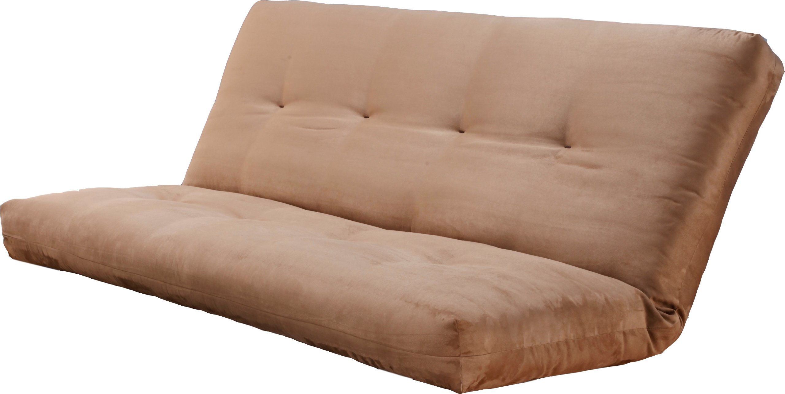 Eldorado Futon Sofa Bed - Full Size with Espresso Finish Frame & Coil Mattress (Peat Mattress, Frame with Drawers) - Perfect for Small Spaces, Guest Rooms & Apartments