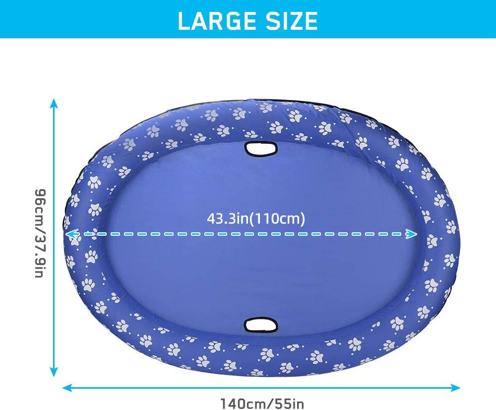 **Thickened 55x38 Inch (140x96 cm) Inflatable Dog Pool Float for Large Dogs & Puppies - Durable Summer Swimming Float for Adults & Pets - Perfect for Backyard Pools, Lakes, and Beach Vacations**