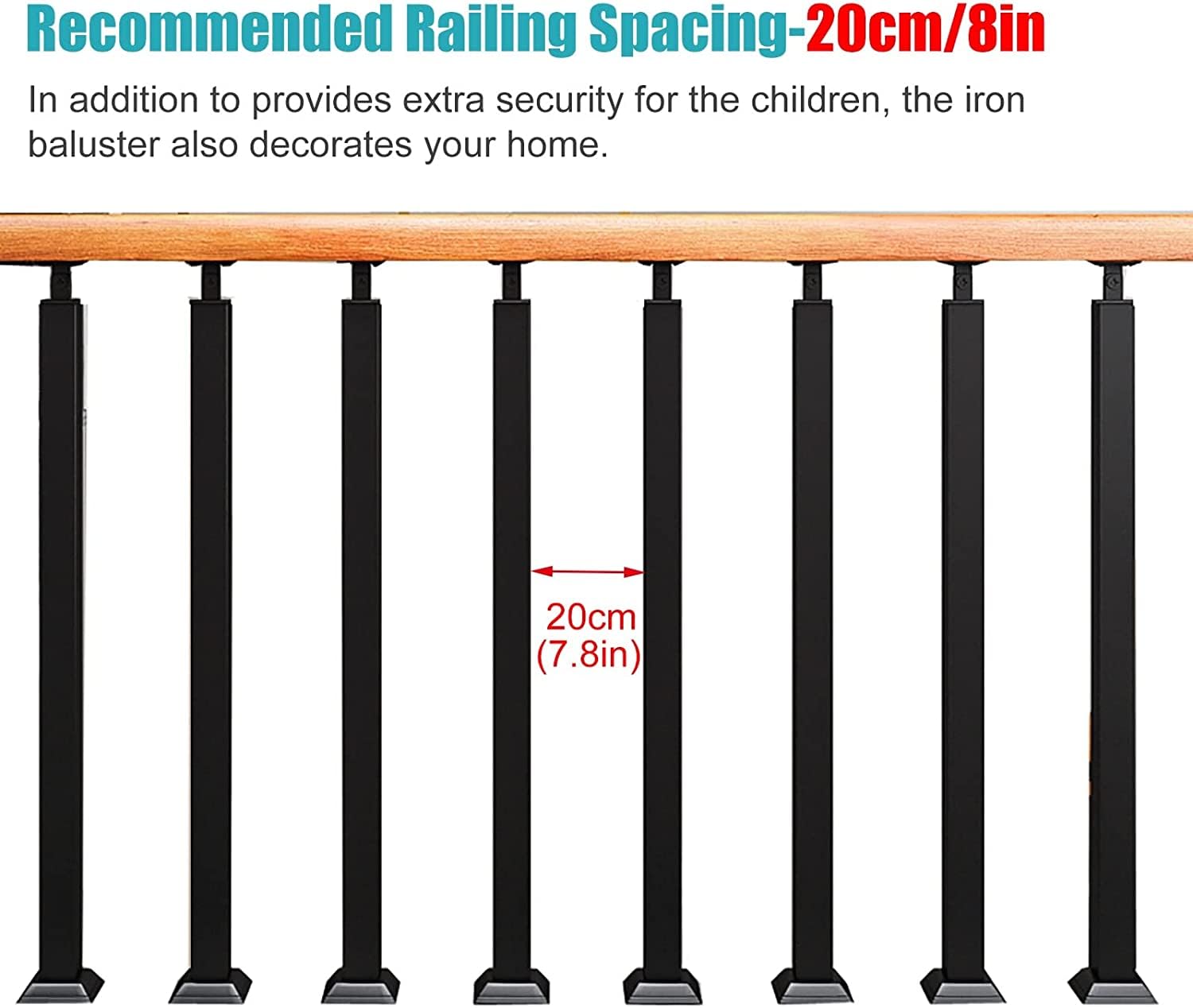 ZEONIK Square Glass Railing Post Clamp - 27 to 43 Inch Adjustable Height for Staircase, Deck & Balcony Railings - Durable Stainless Steel Handrail Bracket for Indoor & Outdoor Use