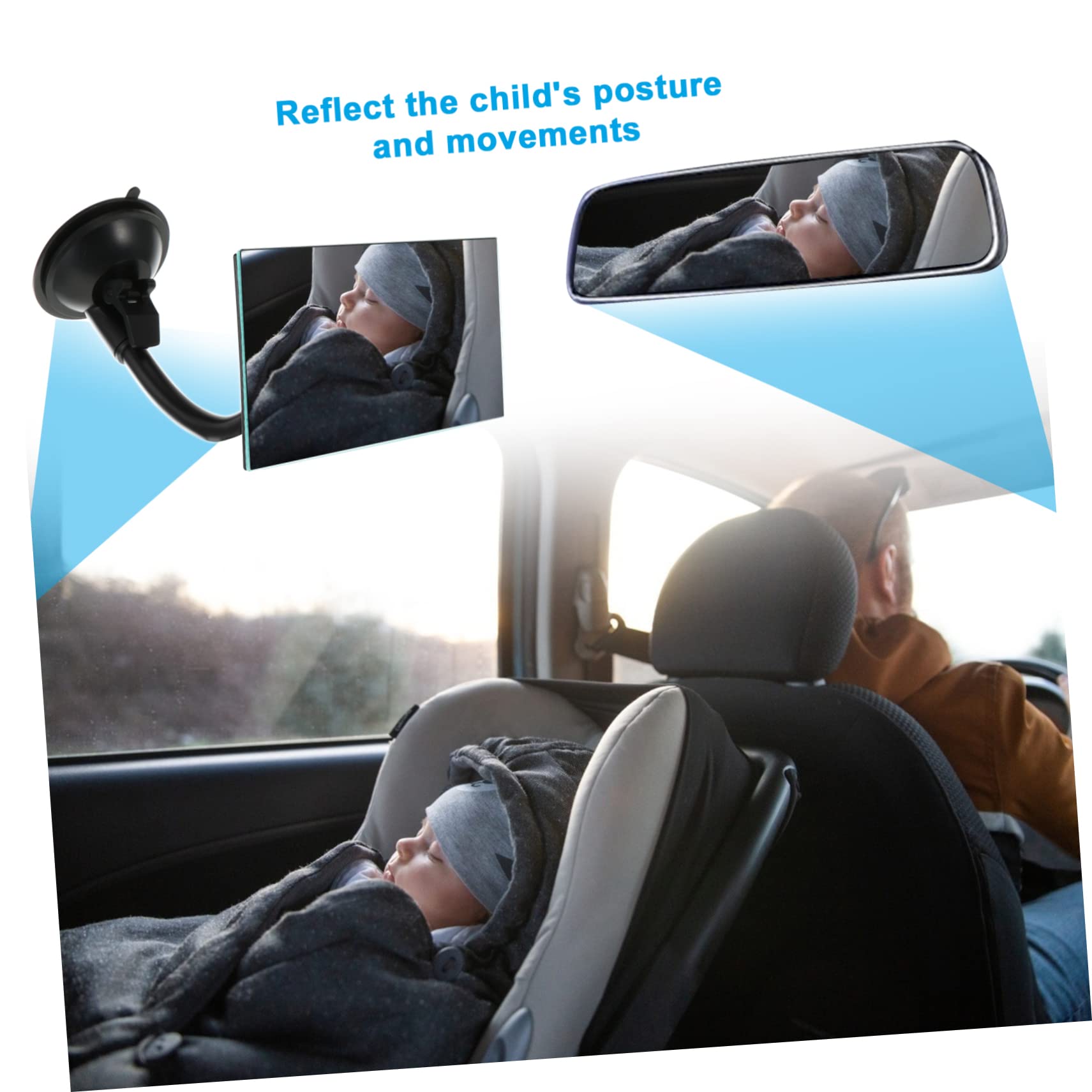 GLSTOY 1 Pack Baby Car Rearview Mirror - Safety Blind Spot Mirror for Cars, Easy Installation - Perfect for Parents to Monitor Infants in Rear-Facing Car Seats