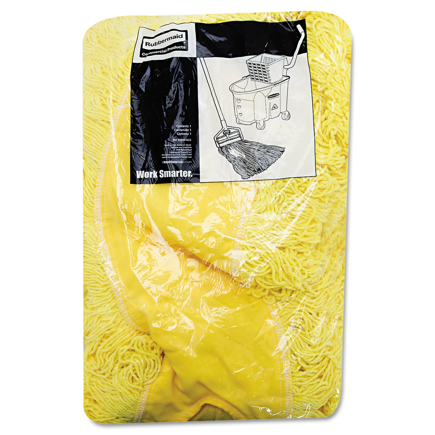 Rubbermaid Commercial 36-Inch Yellow Cotton Dust Mop Head Refill - Heavy Duty Floor Cleaning for Janitorial, School Cafeteria, Office & Industrial Maintenance - Ideal for Hard Floors, Kitchens & High-Traffic Areas