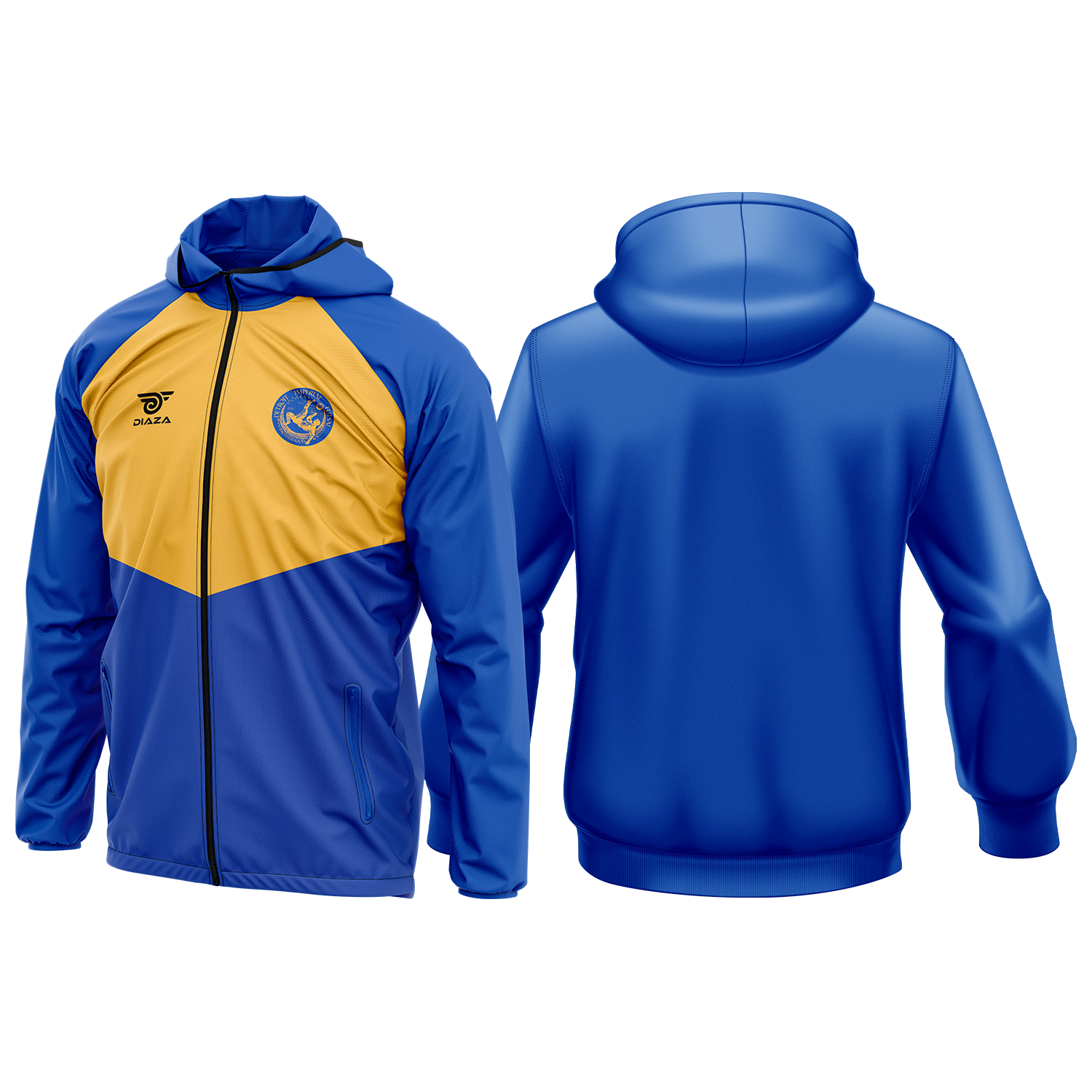 Detroit Futsal Adult Windbreaker Jacket - Gold Color Athletic Running Soccer Warm-Up Jacket for Men & Women - Perfect for Training, Matches and Outdoor Sports