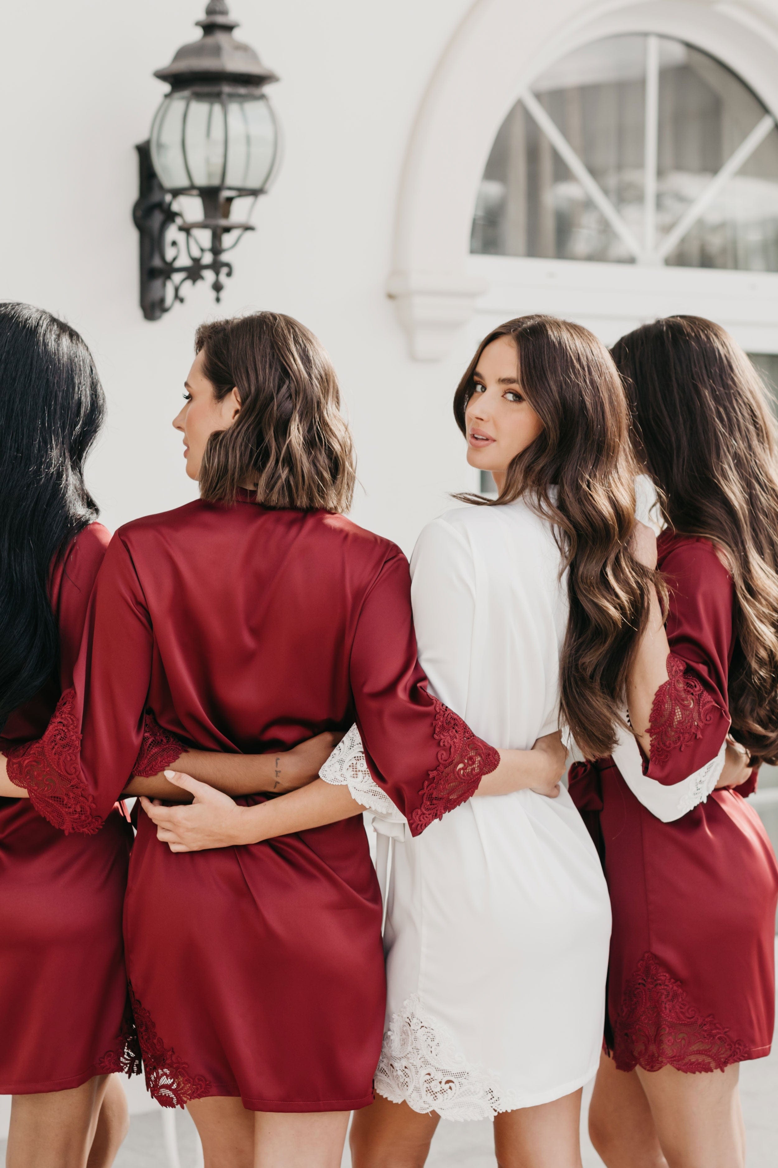 Lace Trim Robe for Women - Elegant Lingerie Kimono with Floral Embroidery - Perfect for Bridal Shower, Honeymoon & Boudoir Photography