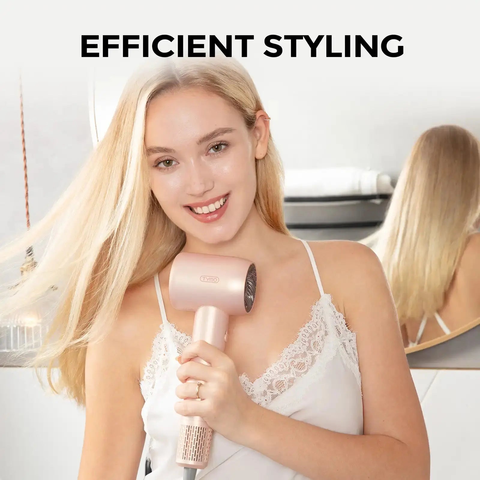 TYMO AIRHYPE COMPACT Hair Straightener Brush - Professional Ionic Ceramic Flat Iron for Smooth & Shiny Hair - Perfect for Travel, Home & Salon Use
