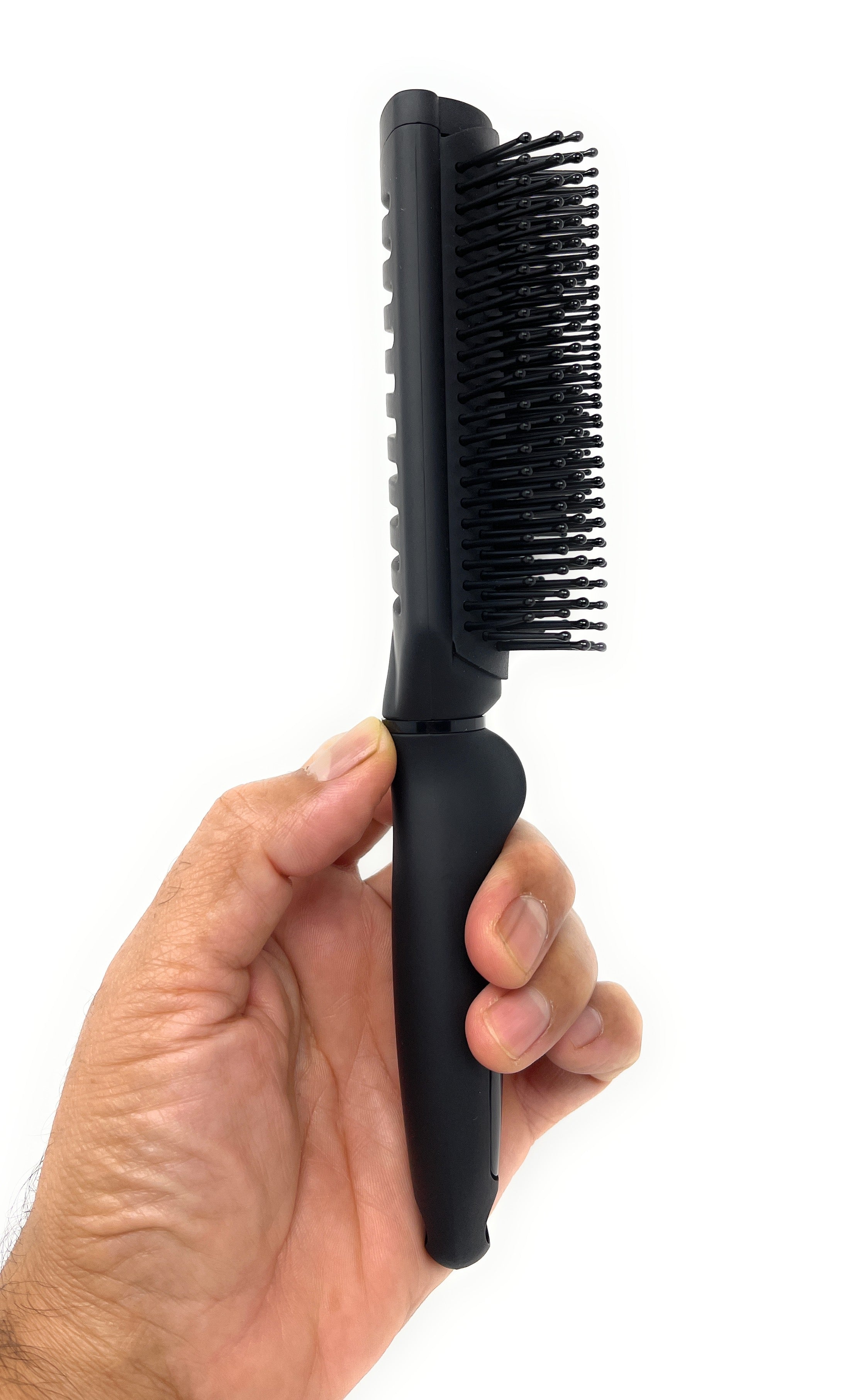 Scalpmaster Rubberized Base Hair Brush for Curly & Wavy Hair - Detangling & Styling Tool for Smooth, Frizz-Free Hair (Black, 1-Pack) - Perfect for Home & Salon Use