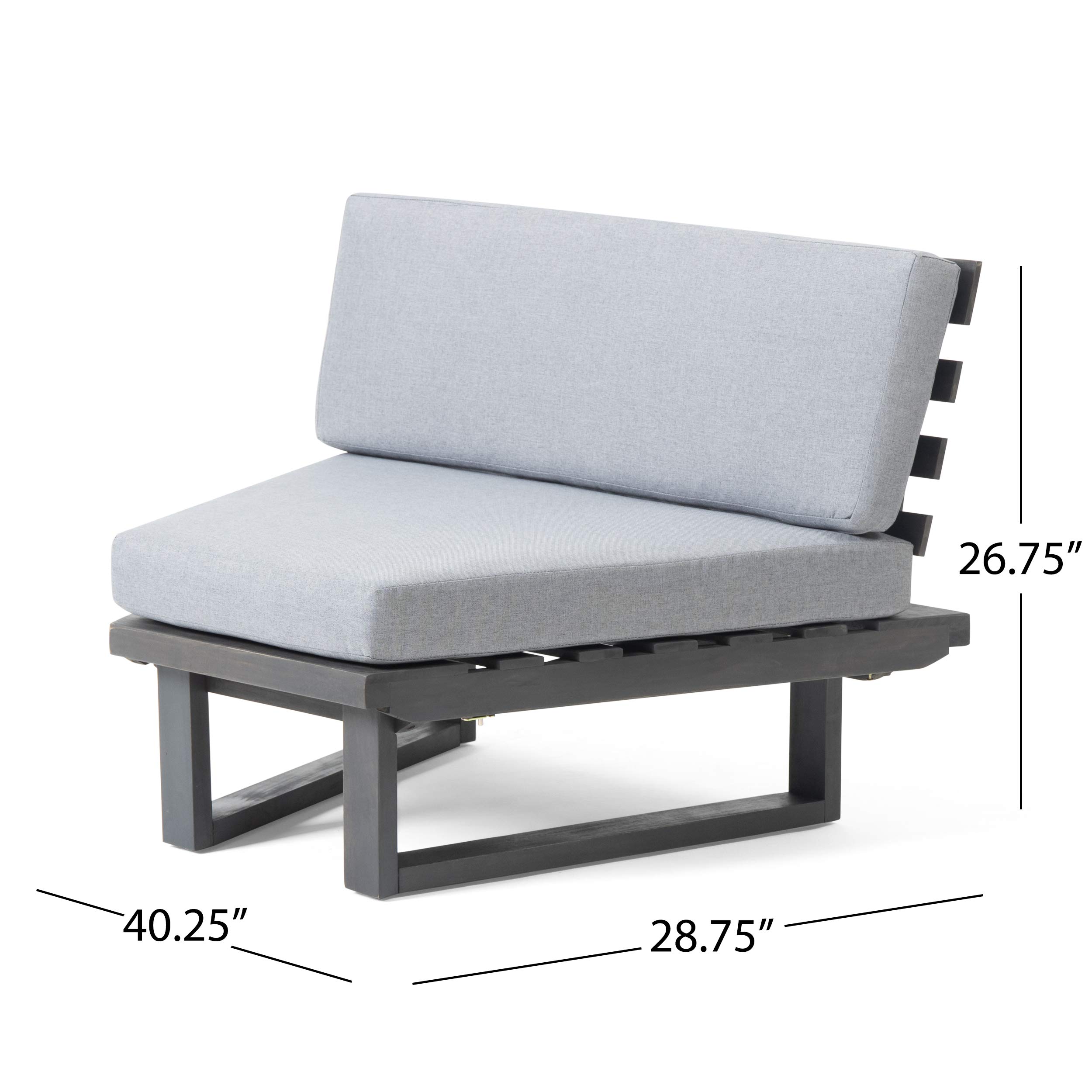 Premium 5-Piece Outdoor Acacia Wood Sectional Sofa Set with Water-Resistant Cushions - Dark Gray & Gray Patio Furniture for Backyard, Poolside & Garden Relaxation | Durable Weatherproof Outdoor Seating