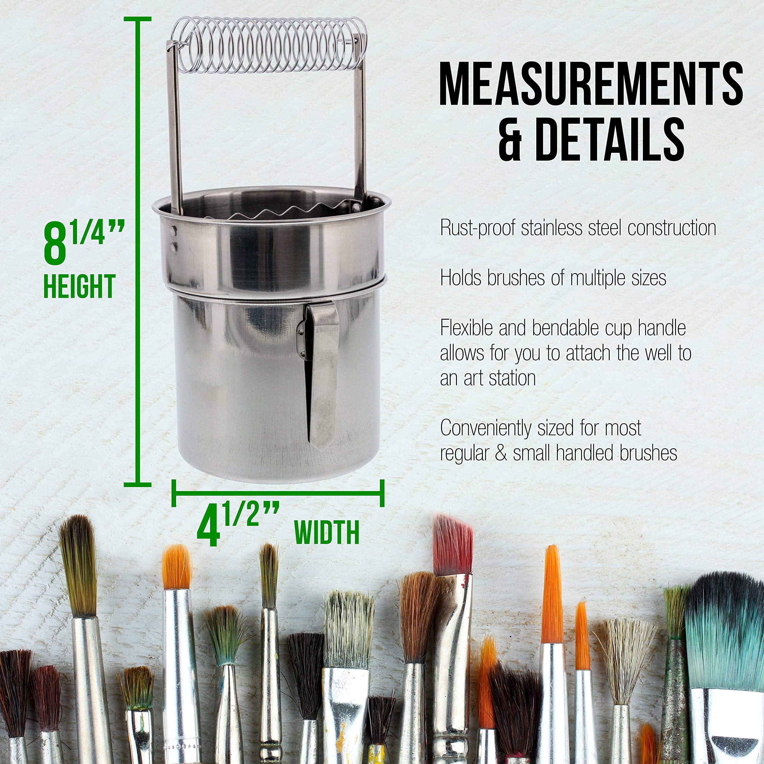 US Art Supply Deluxe Brush Cleaner with Wash Tank - Professional Paint Brush Washer for Acrylic, Oil & Watercolor - Perfect for Artists & Hobbyists Painting at Home or Studio