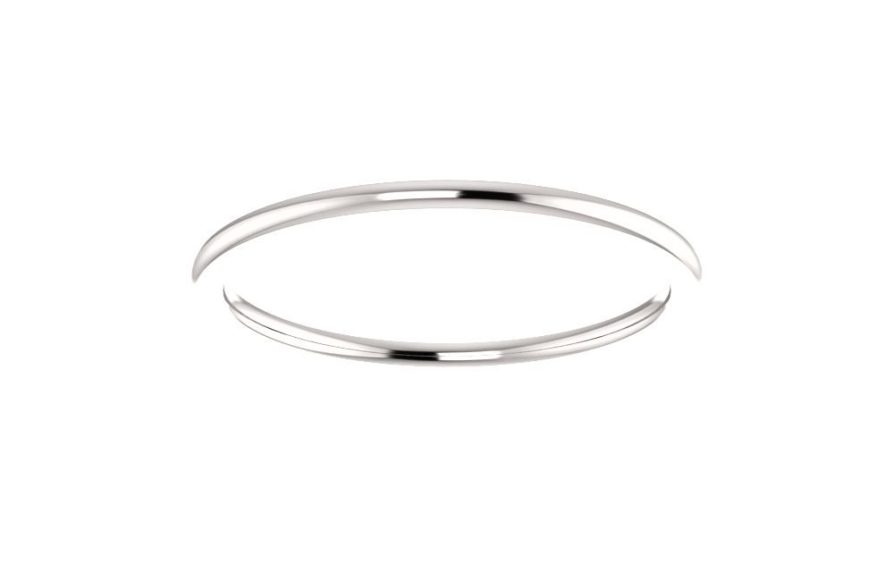 Jewels By Lux 14k White Gold 1mm Comfort Fit Men's Wedding Ring Band - Size 5 - Perfect for Weddings, Anniversaries & Everyday Wear