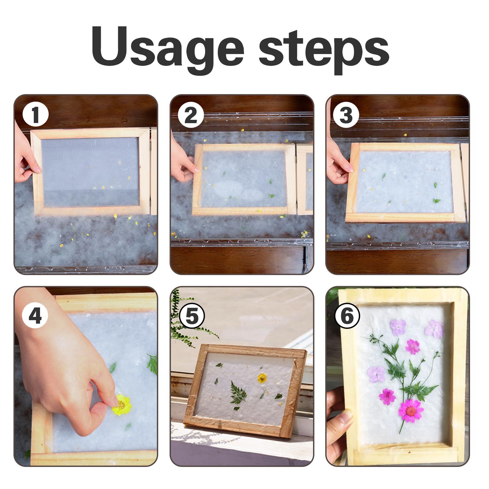 3 PCS Natural Wooden Papermaking Mould Screens - A4, A5, A6 Sizes for DIY Paper Craft, Dried Flower Handmade Art | Perfect for Scrapbooking, Card Making & Home Decor Projects