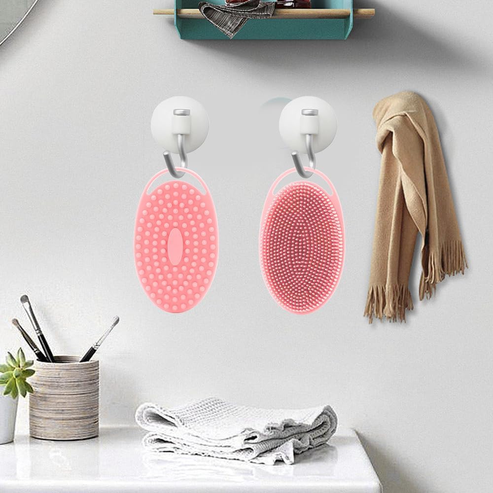 INOVERA Silicone Bath Brush with Handle - Soft Exfoliating Body Scrubber for Shower & Bath, Gentle Skin Cleansing Brush (Rose Gold) | Perfect for Spa Day, Back Scrubbing & Luxury Bath Time Relaxation