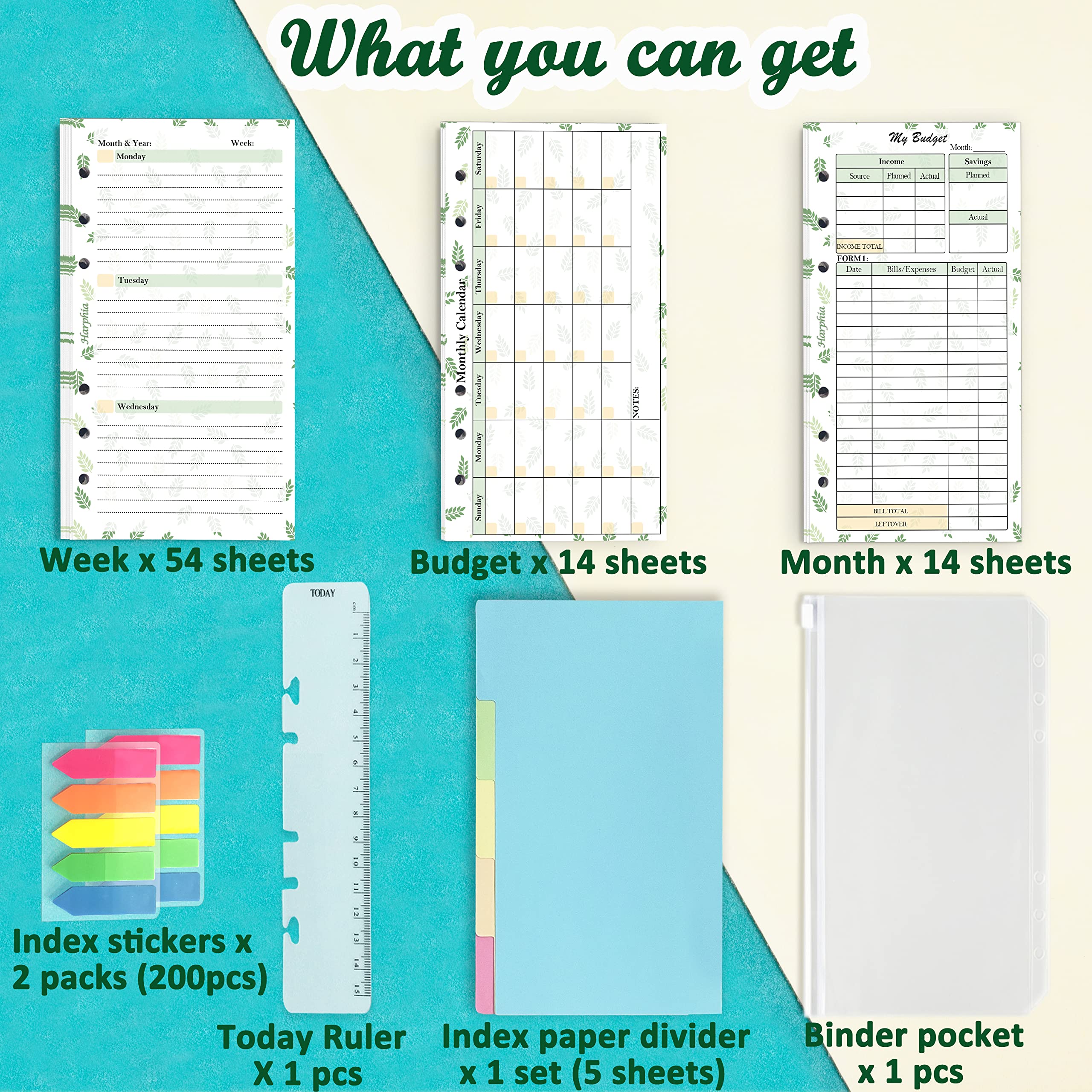 2025 Monthly Weekly Budget Planner Kit - 6 Ring Binder Accessory, 6.73” x 3.72” Personal Size for Financial Organization - Perfect for Cash Management, Bill Tracking & Expense Planning at Home or Office