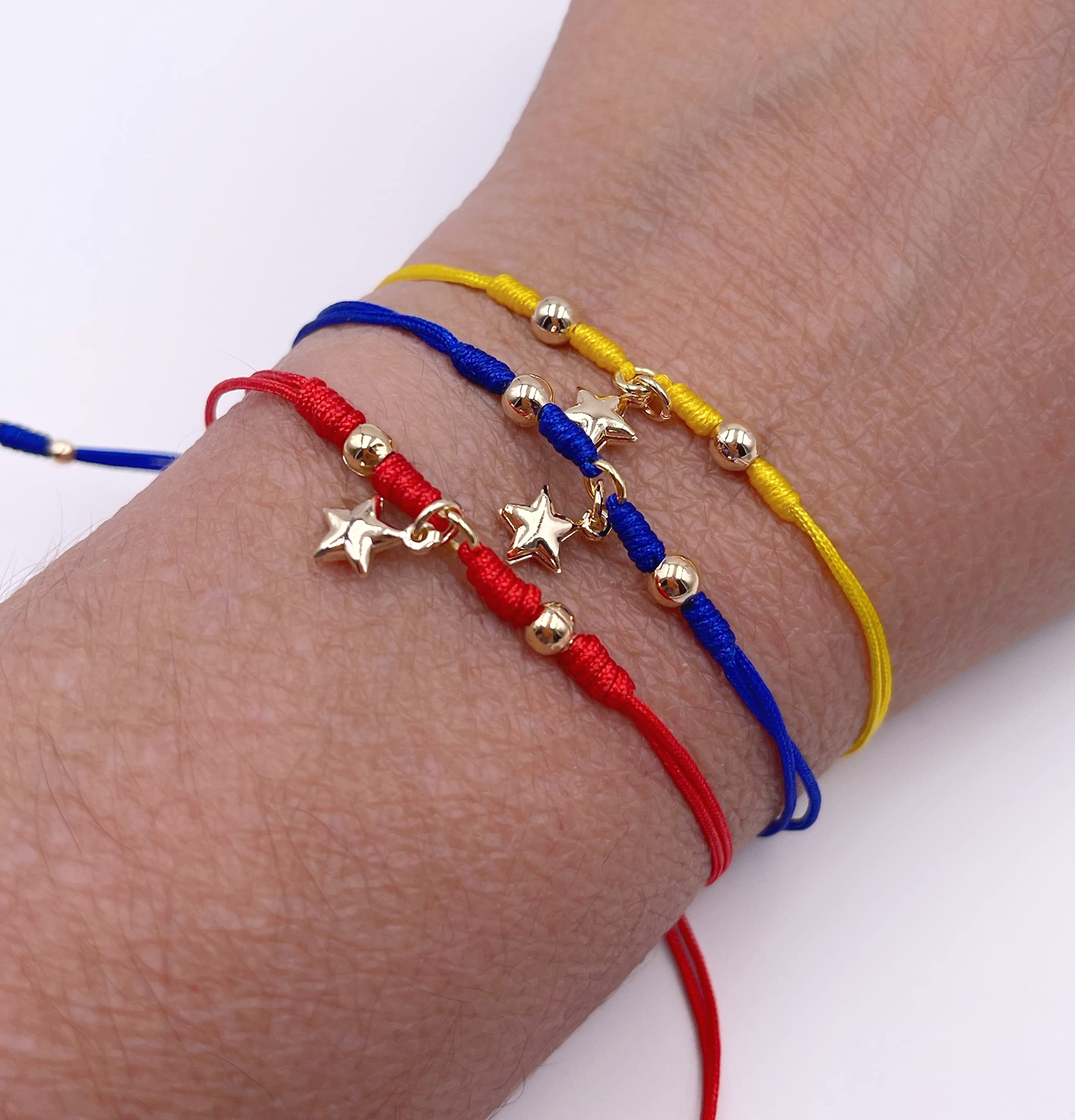 Venezuelan Flag Friendship Bracelets Set of 3 - Patriotic Tricolor Woven Bracelet Gift for Her, Him, Couples - Perfect for Venezuelan Independence Day, Cultural Events & Gift Giving