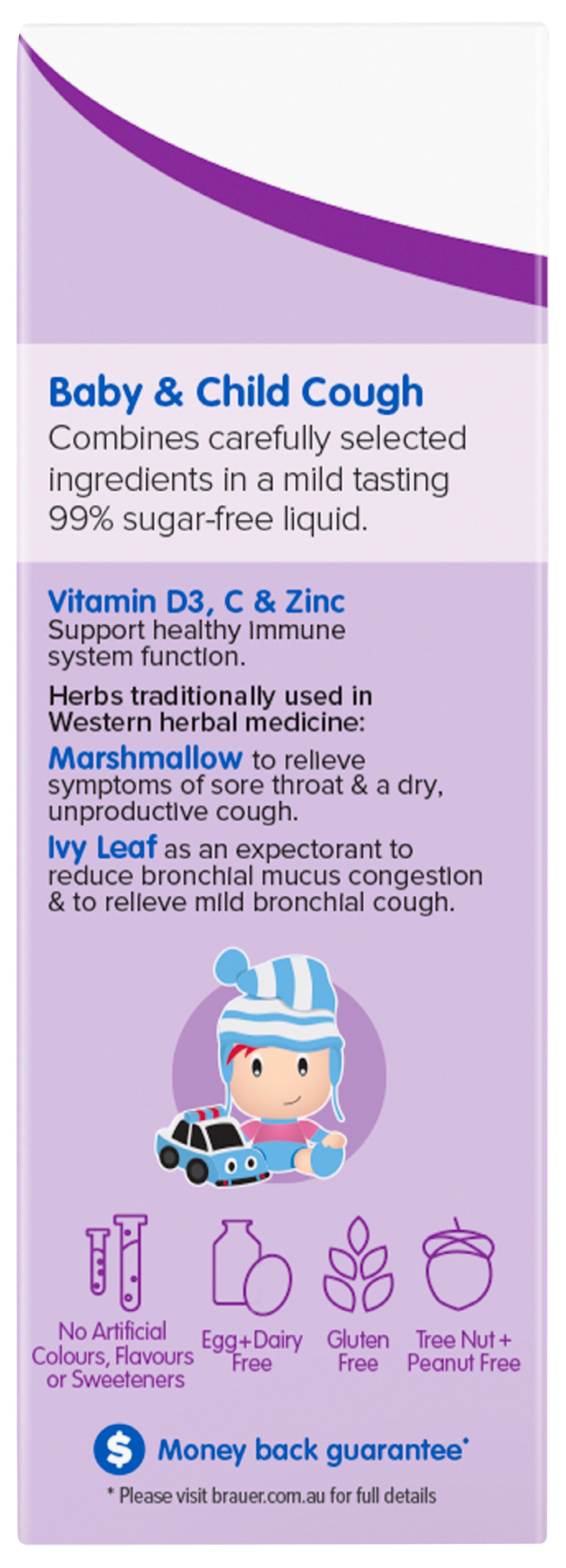 Brauer Baby & Child Cough Relief Liquid - Natural Soothing Syrup for Kids & Infants - Safe & Effective Cough Remedy for Day & Night Use - Perfect for Cold & Flu Season Relief
